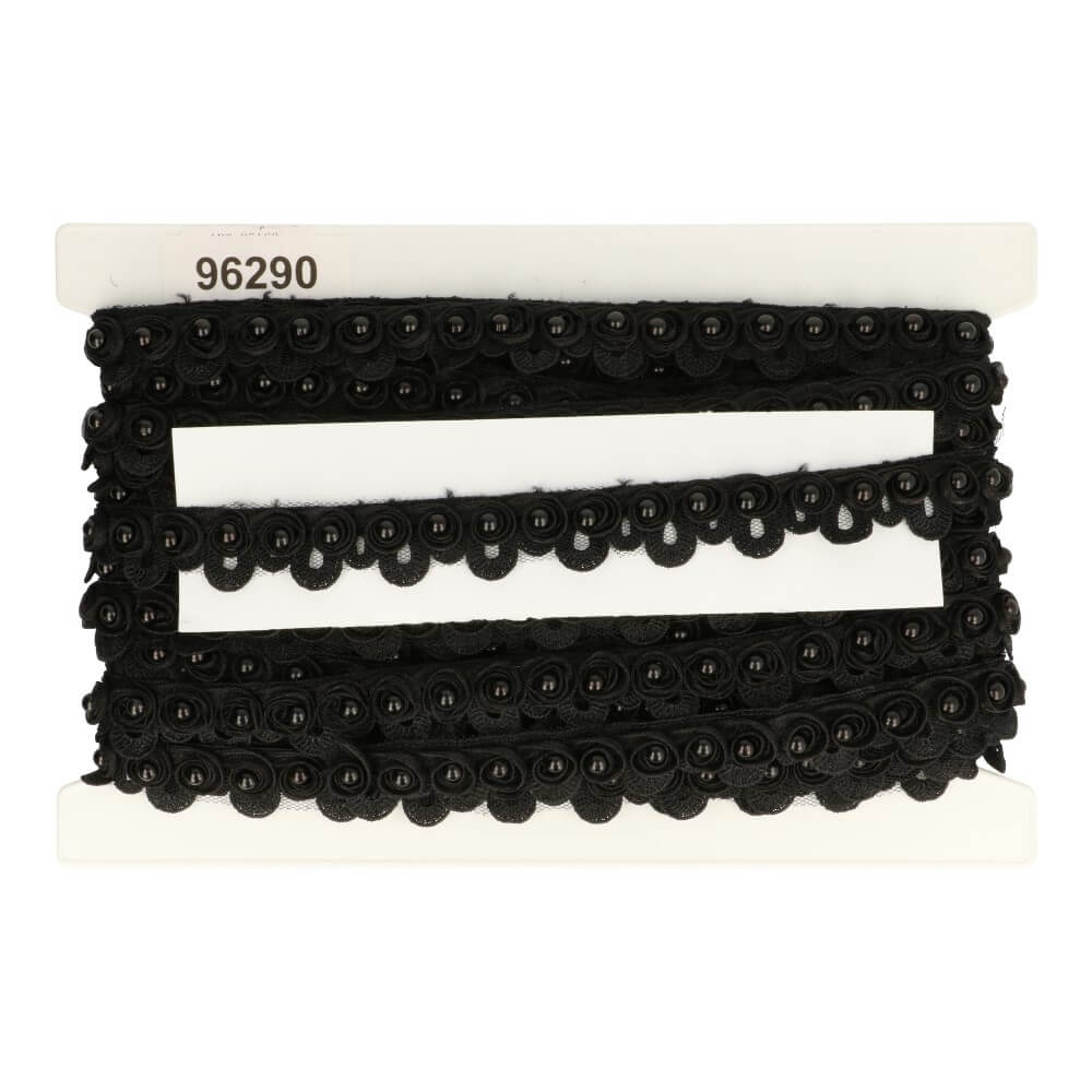 Pearl ribbon Chemical lace in light, offwhite and black  -  12m