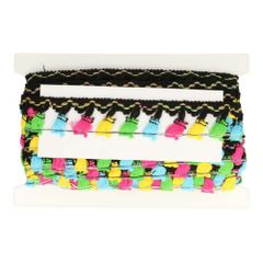 Ribbon with tassels black - 20m - 02