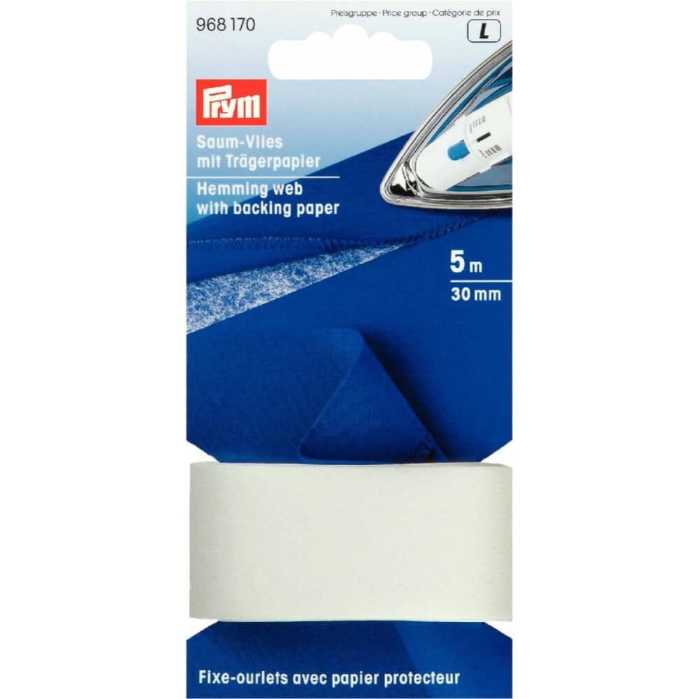 Prym Zoomvlies met schutpapier 30mm wit - 5st