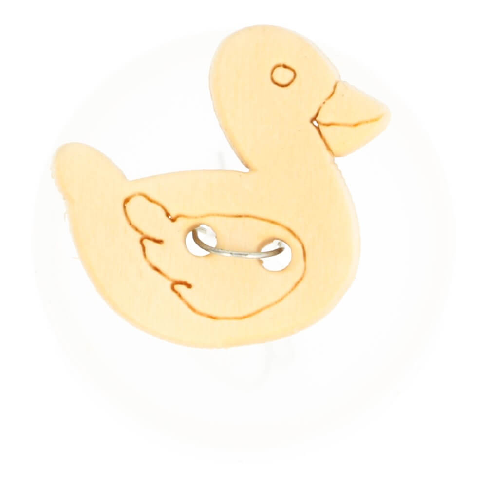 Knoop hout eend gelaserd maat 24, 28 of 32  -  50st