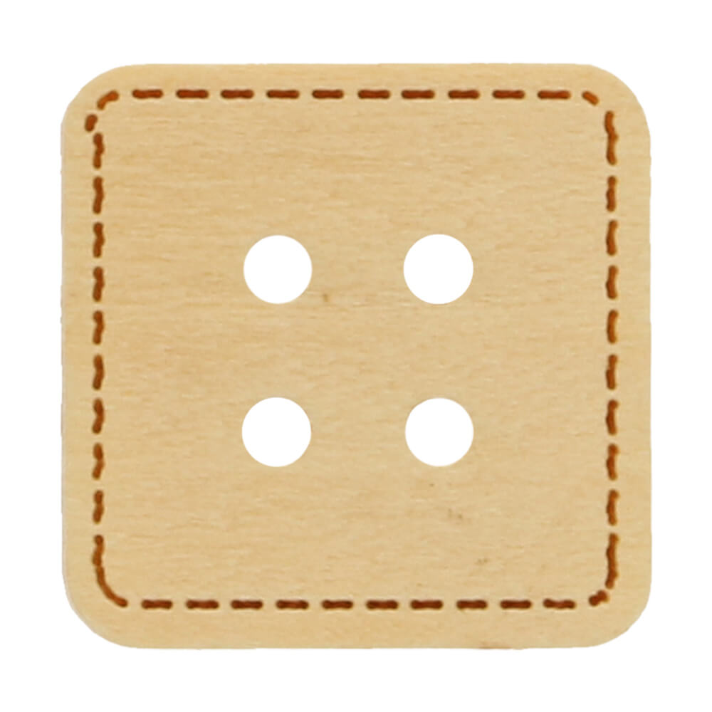 Button square with stitching size 24 15mm - 50pcs