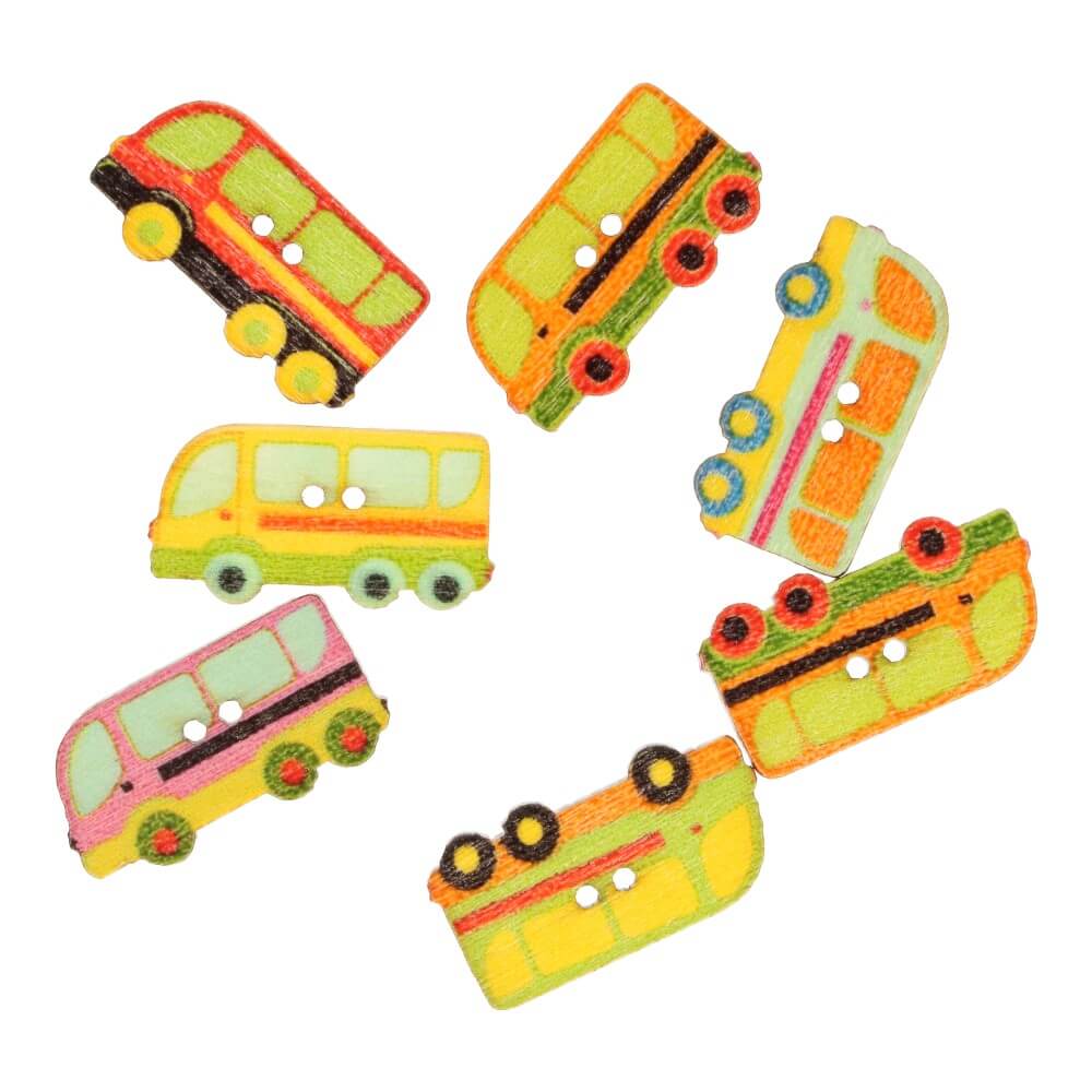 Knoop bus - assorti kleuren in 1 koker - 50 stuks