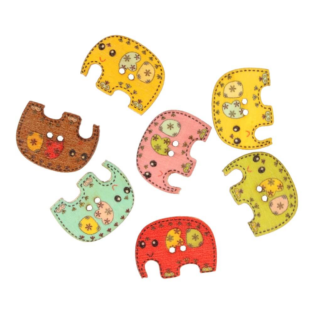 Knoop olifant - assorti kleuren in 1 koker - 50 stuks