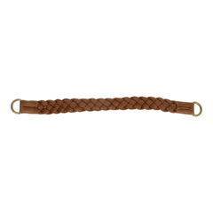 Bag handles braided faux leather 30cm brown - 3 pairs
