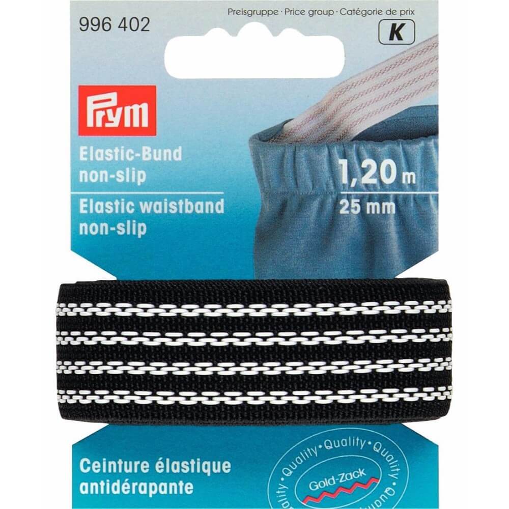 Prym Elastisch tailleband nonslip 25mm zwart - 5x1,2m