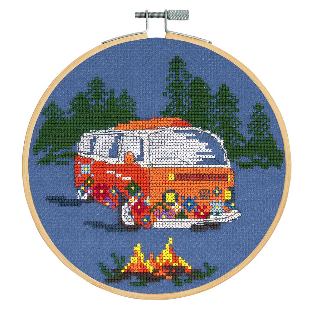 DMC Cross stitch kit Orange Bus 15cm - 3pcs