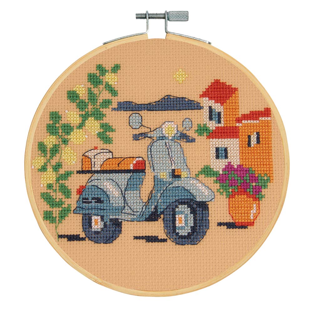 DMC Cross stitch kit Blue Vespa 15cm - 3pcs