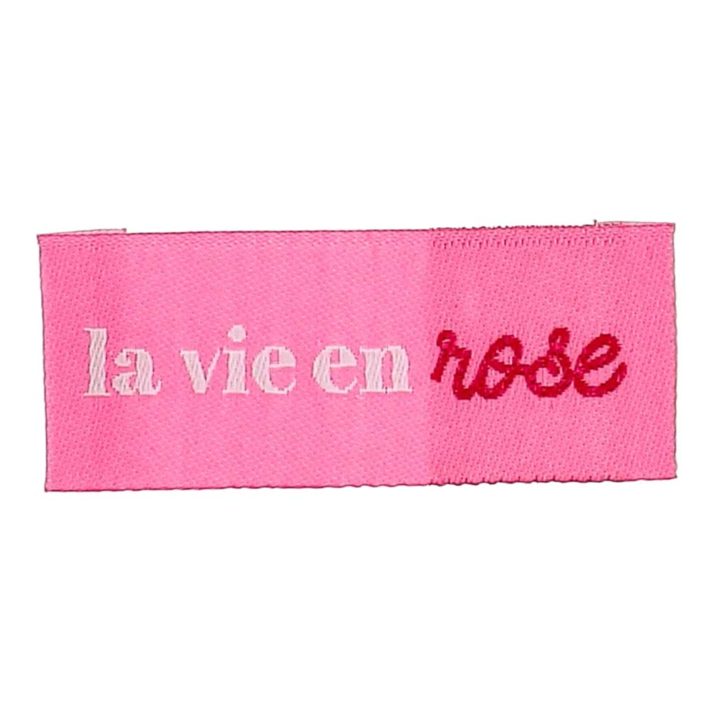 Bohin Kledinglabel opnaaibaar 2x5cm - La vie en rose - 1x4st