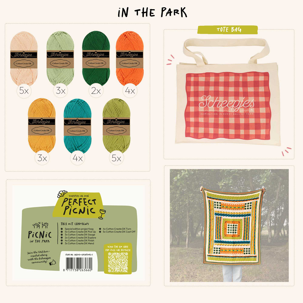 Scheepjes CAL2026 kit Cotton Create DK - Park - 1st