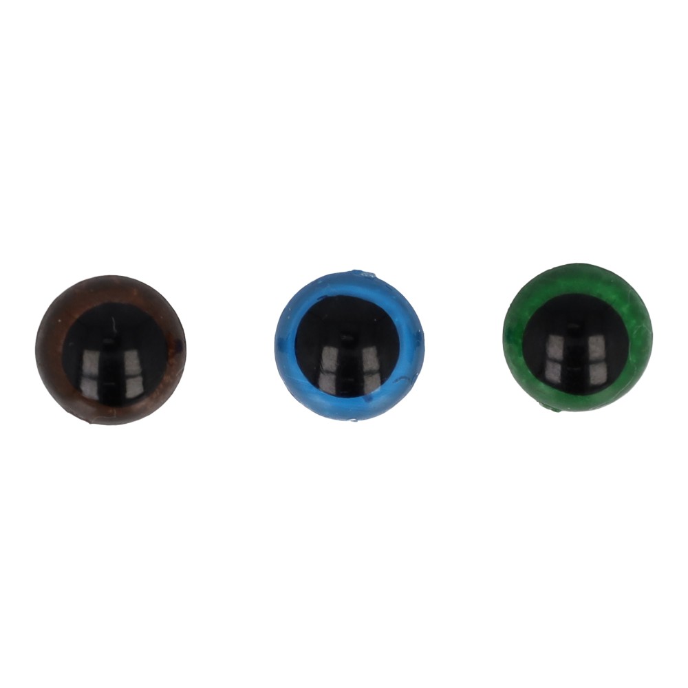 Crafties Safety eyes ass multi-coloured 10mm - 3 pairs -5pcs