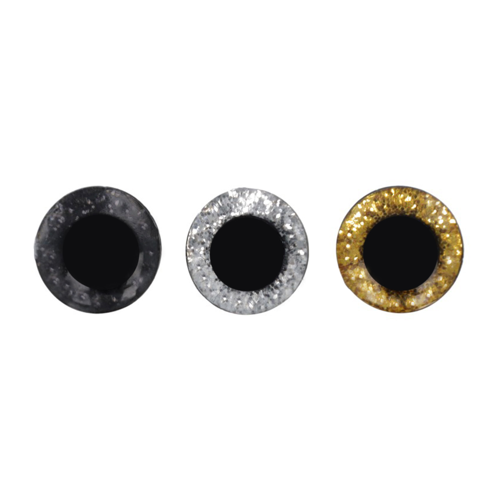 Crafties Safety eyes glitter assortment 10mm - 3 pairs -5pcs