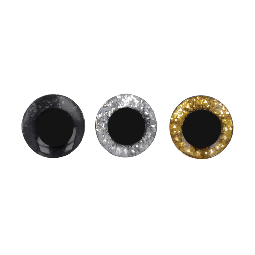 Crafties Safety eyes glitter assortment 12mm - 3 pairs -5pcs