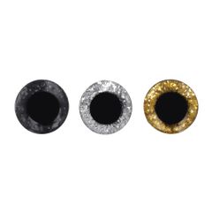 Crafties Veiligheidsogen glitter ast 10-12mm - 3 paar - 5st