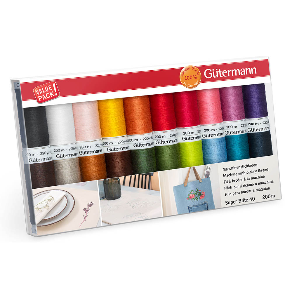 Gütermann Super Brite 40 borduurgarenset - 20x200m - 1st