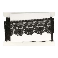 Französische Spitze schwarz-gold 8,5cm