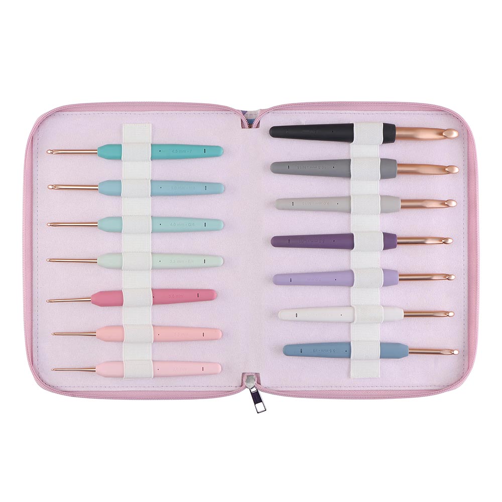 KnitPro Vybe Haaknaald aluminium set roségoud Grande - 1st
