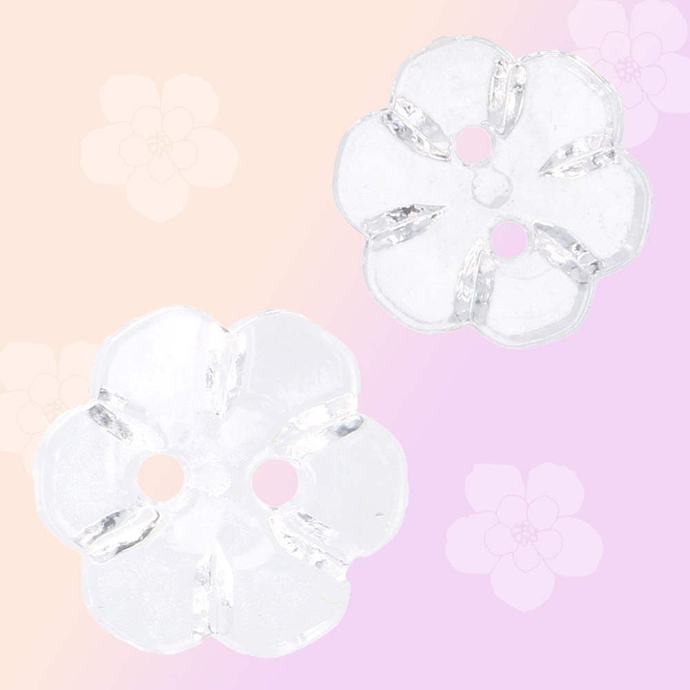 Milward Knoop 2-gaats bloem transparant 13-18mm - 1x5st