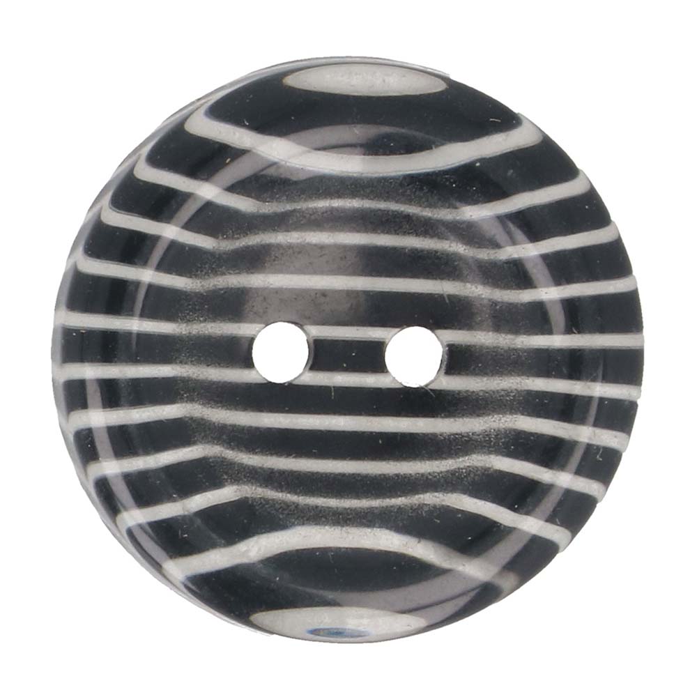 Milward 2-hole button zebra print 25mm white-black - 1x4pcs