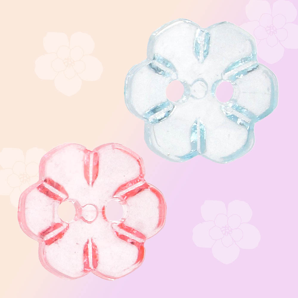 Milward Knoop 2-gaats bloem transparant 13mm - 1x5st