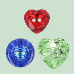 Milward 2-hole button crystal 12-16mm - 1x5pcs