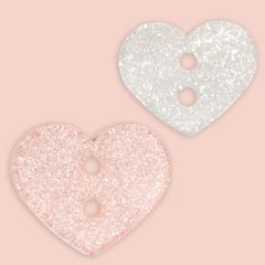 Milward knoop glitter hart 2-gaats 13-18mm