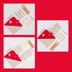 Oxford Punch needle set fine-regular Nat. Wood size 8-14 - 1pc