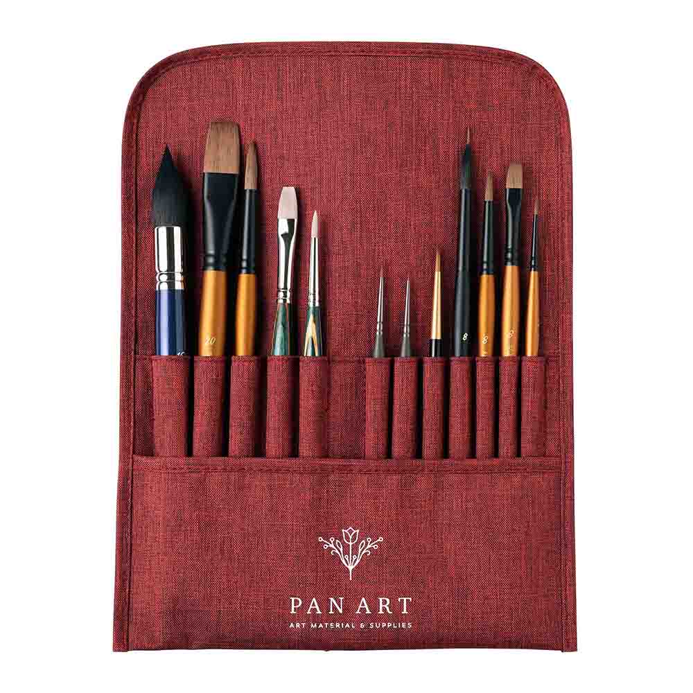 Pan Art Roletui penselen leeg 12 vakken kort 29x22cm - 1st