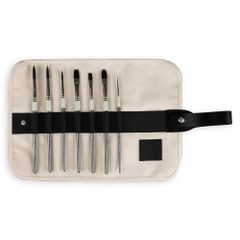 Pan Art Short brush set w. roll-up pouch synt.-multime.-1pc