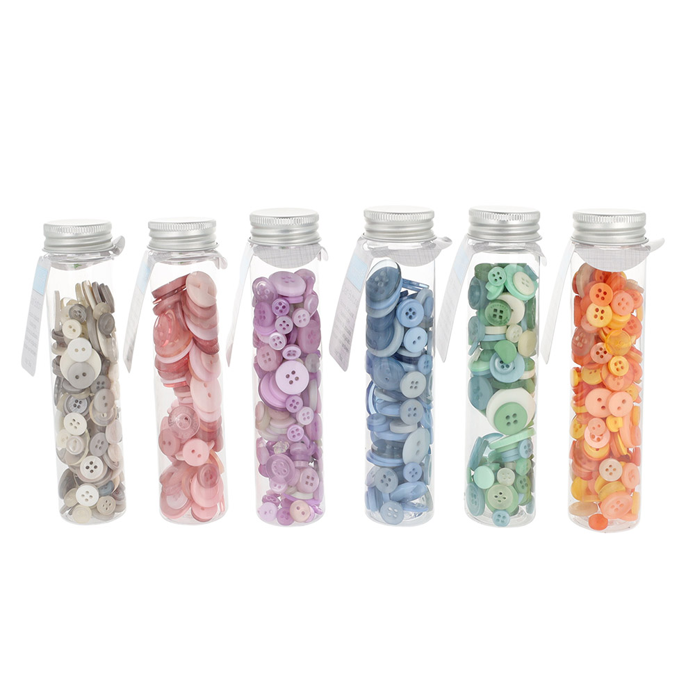 Trimits Knopen pastel kleuren 9-23mm display - 1x18st