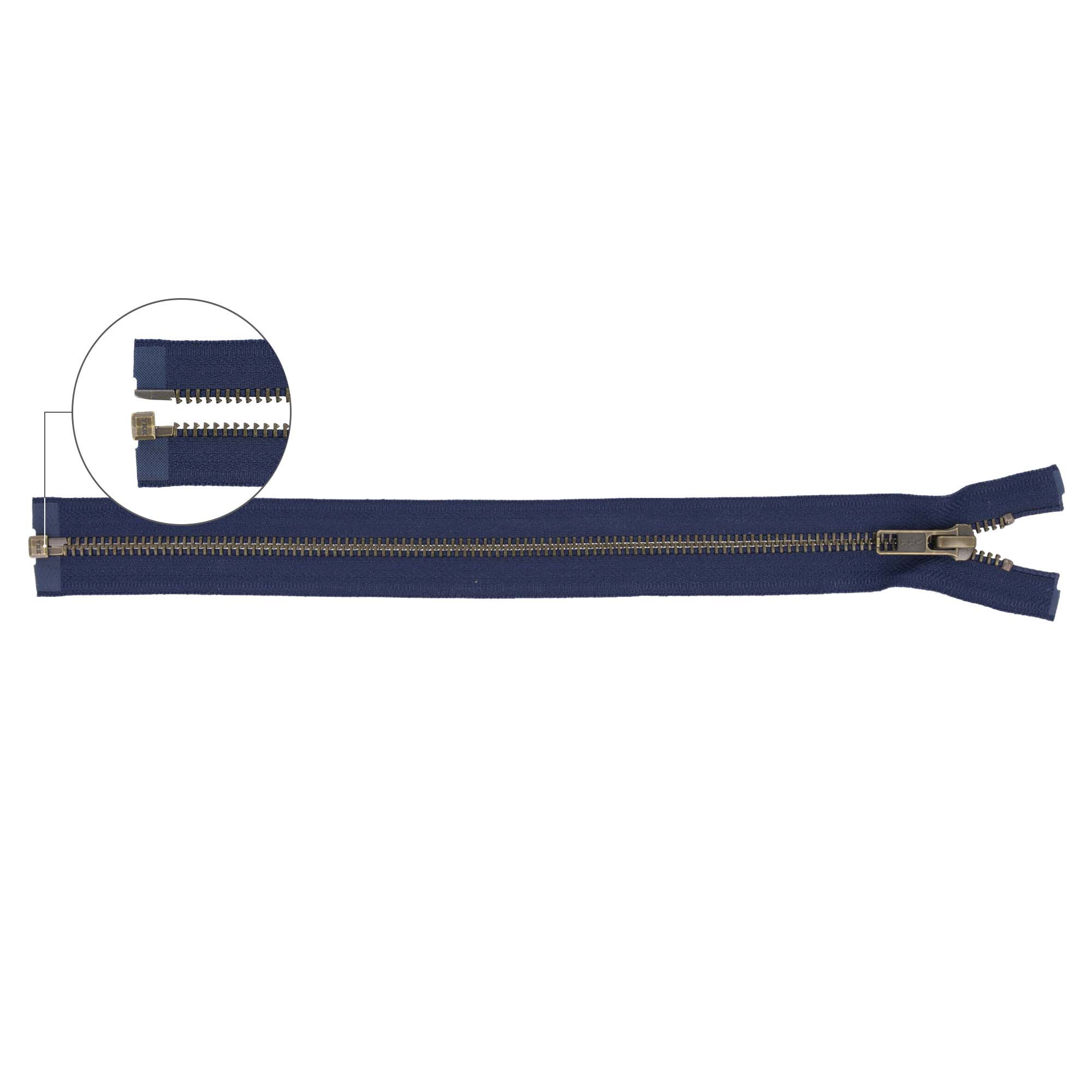 YKK Metaalrits deelbaar oud messing nr.5 60cm - 058