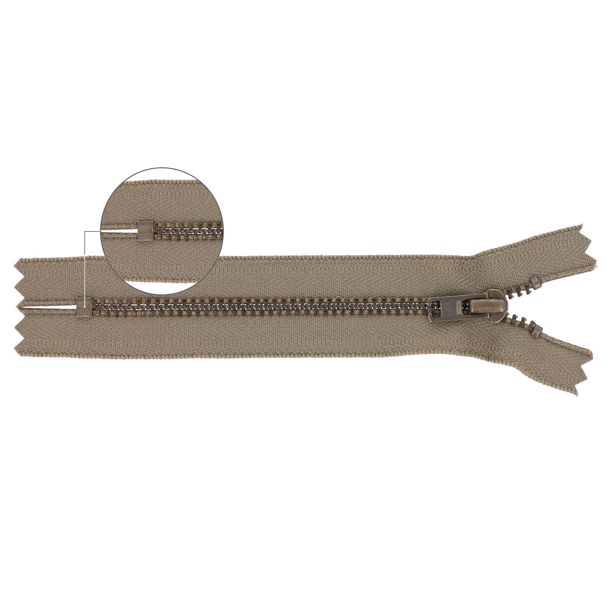 YKK YZiP Trousers zippers closed-end no.3 15cm an. brass-563