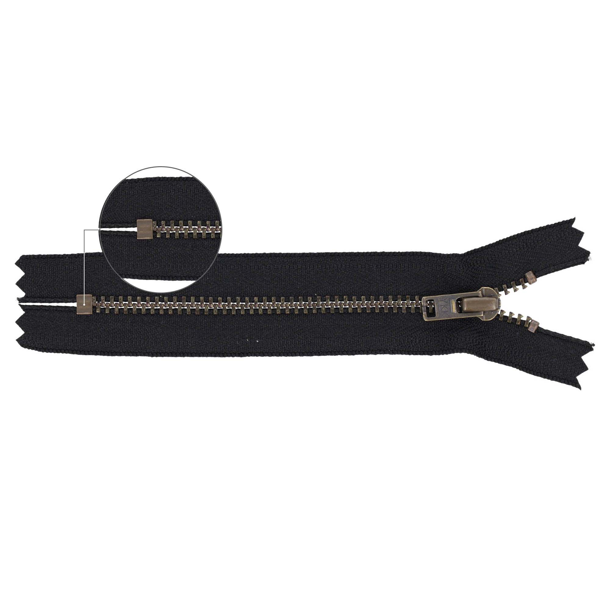 YKK YZiP Trousers zippers closed-end no.3 18cm an. brass-580