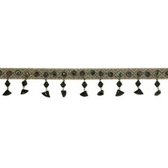 Ribbon with glass beaded fringe 30mm - 10m