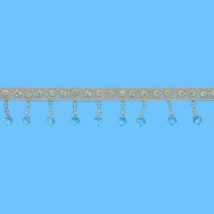 Ribbon with glass beaded fringe 35mm - 10m - 009
