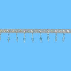 Ribbon with glass beaded fringe 35mm - 10m - 009