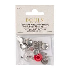Bohin Cover buttons aluminium 12-48mm - 1x2-7pcs