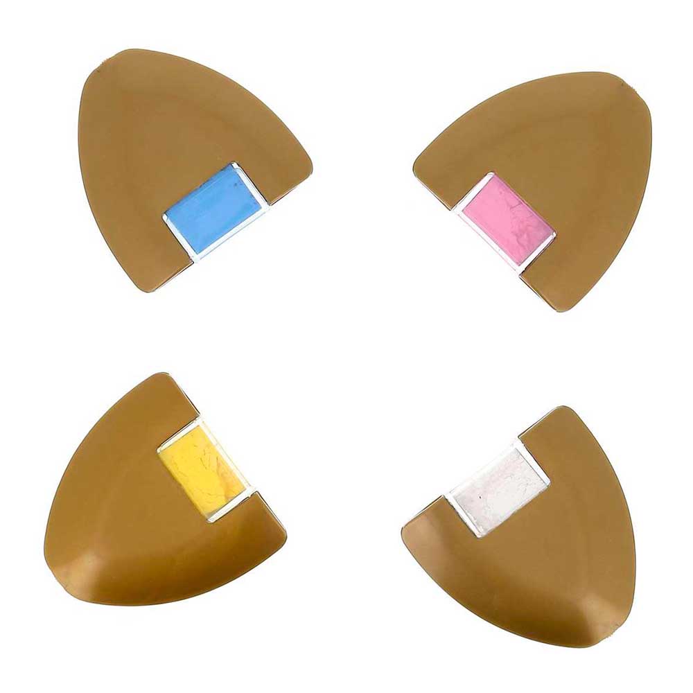 Bohin Krijtradeerwieltje wit-roze-blauw-geel - 1x4st