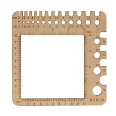 Bohin Swatch ruler and needle gauge 15x15cm beige - 1pc