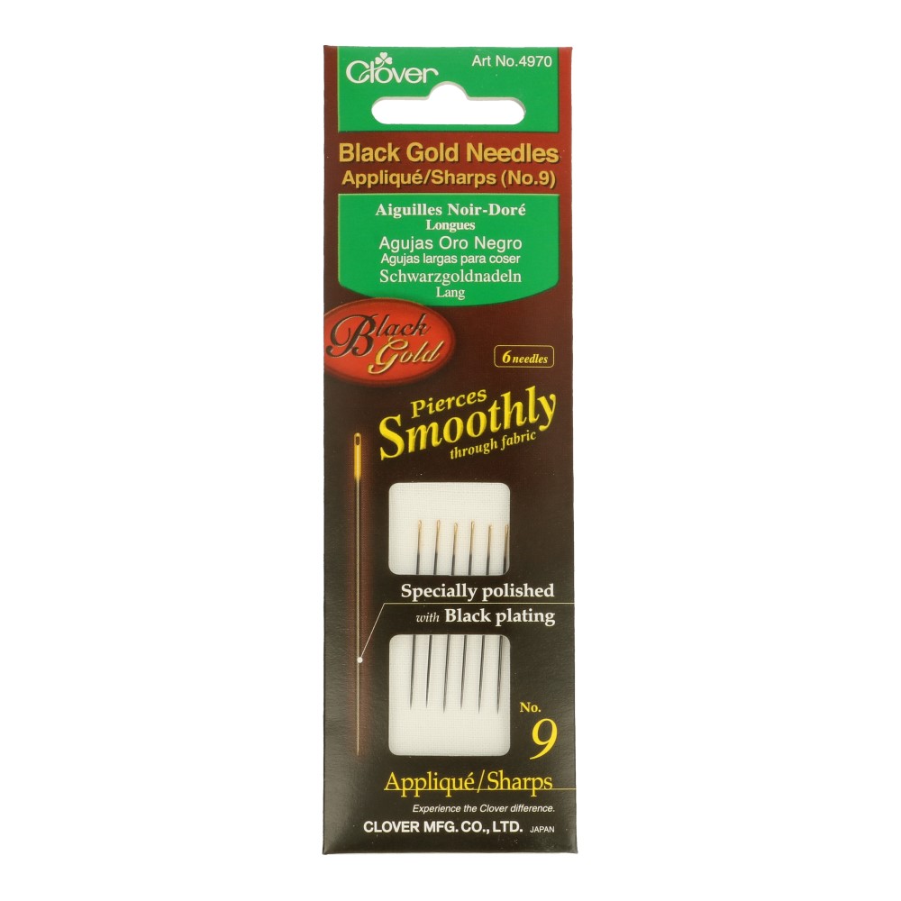 Clover Applicatie naalden zwart-goud nr.09-12 - 1st