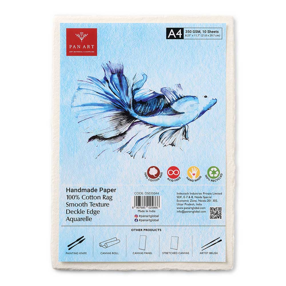 Pan Art Deckle-edge papier egaal 22x30cm aquarel - 10p - 1st