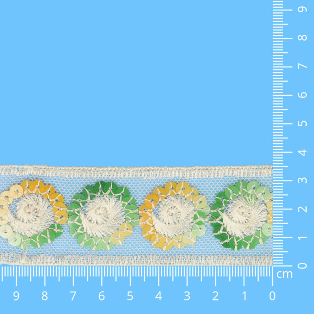 Tuleband met pailletten 35mm - 9,2m - 0109