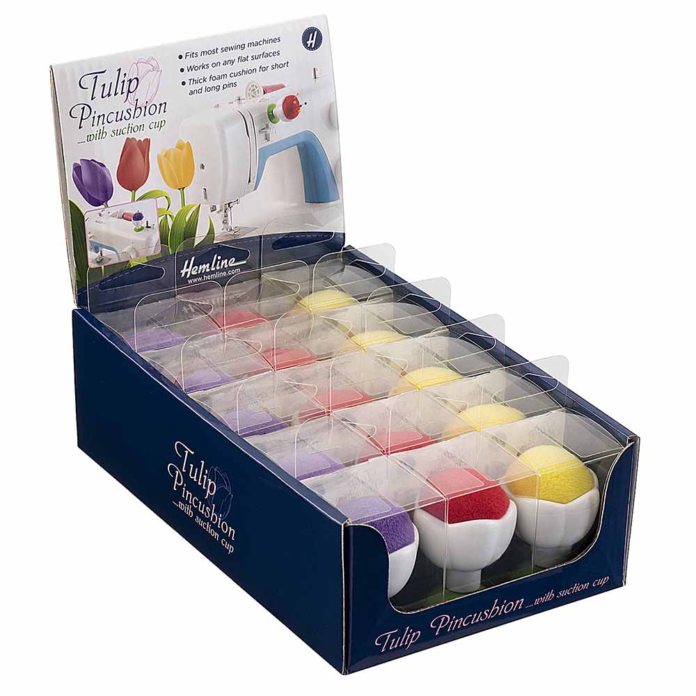 Hemline Speldenkussen tulp met zuignap display - 1x15st