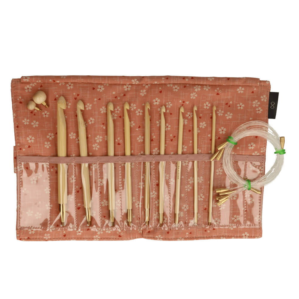 Seeknit Shirotake verwis. haaknaaldenset 14cm roze - 1st