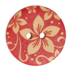 Milward 2-hole button coconut 25mm red - 1x5pcs