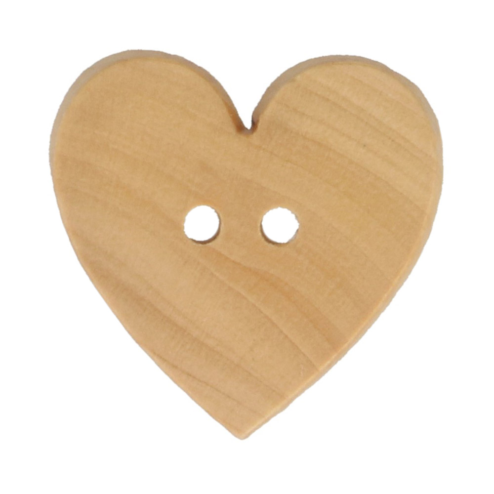 Milward 2-hole button heart wood 18mm - 1x6pcs