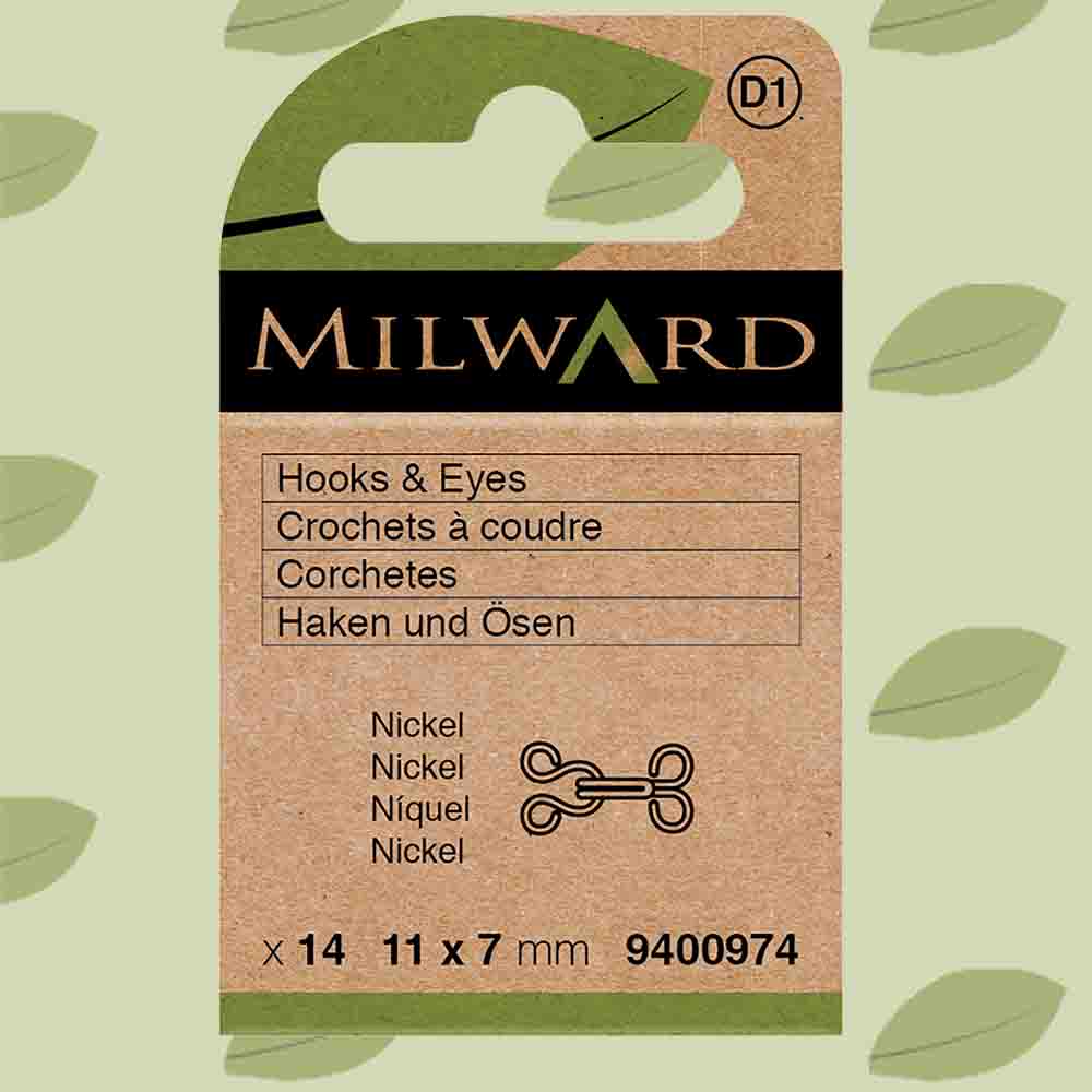 Milward Haken en ogen nr.0-13 nikkel - 5x8-14st