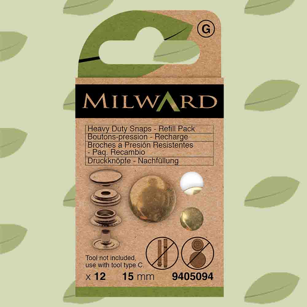 Milward Naaivrijdrukknoop heavy duty 15mm - 5x12st