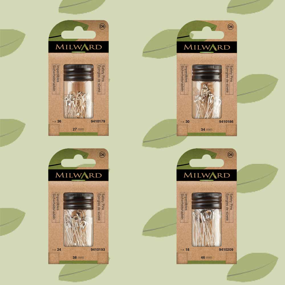 Milward Veiligheidsspelden nikkel - 5x18-36st