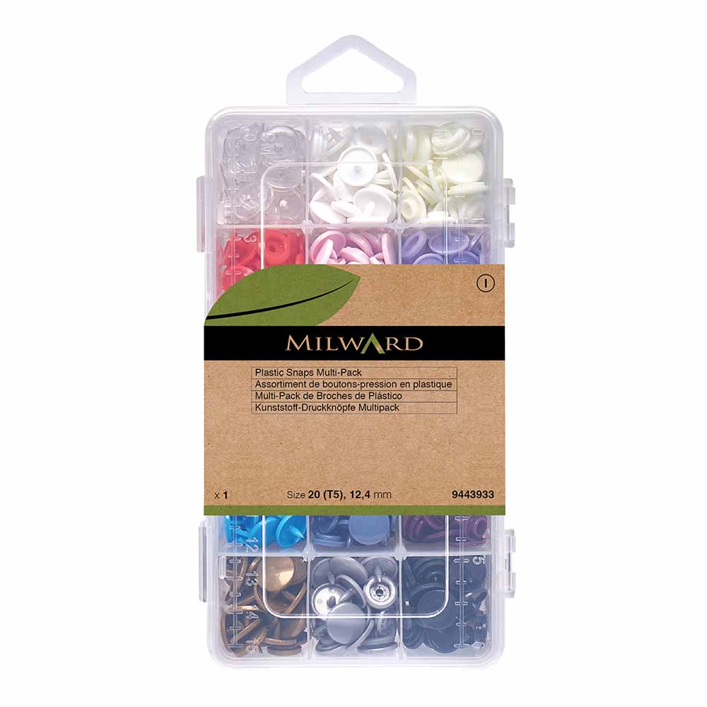 Milward Kamsnaps assortiment 15 kleuren 12,4mm - 5x15x12st