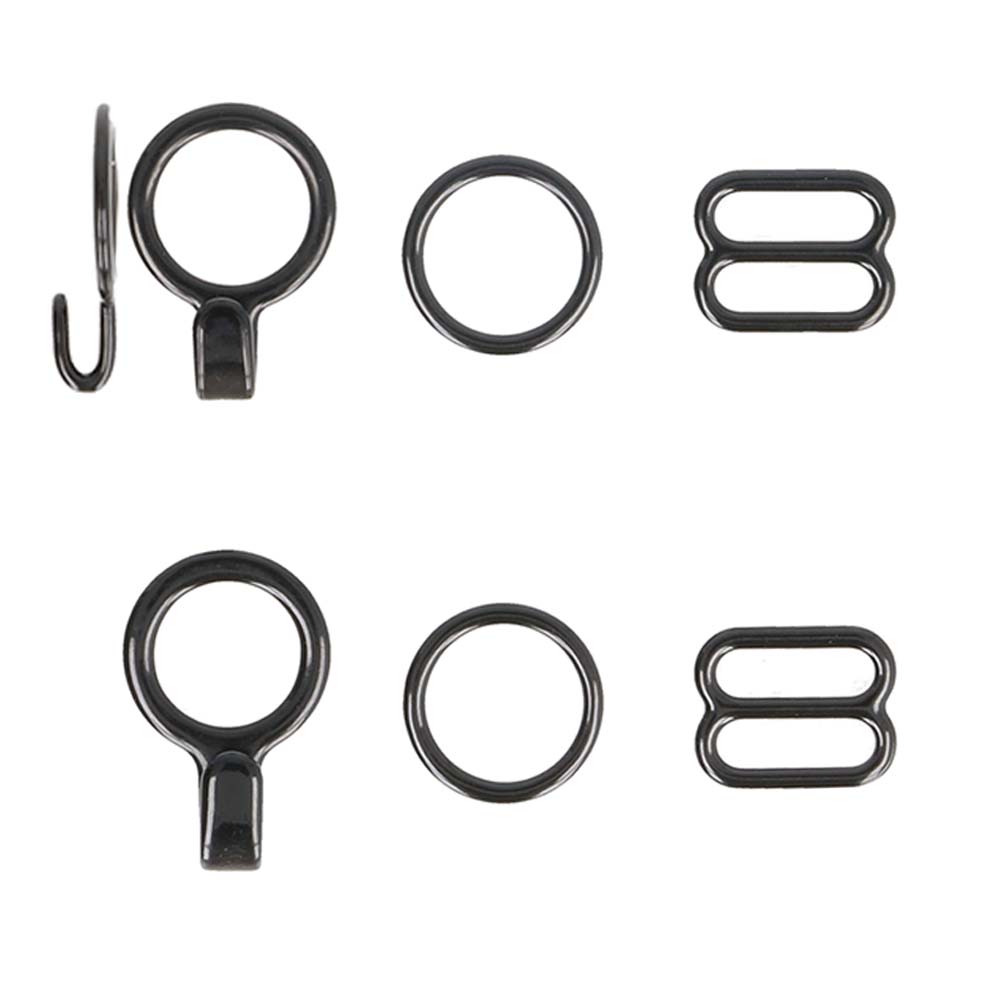 Milward Vlinderdassluiting set zwart - 5x2st